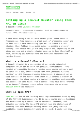 Setting up a Beowulf Cluster Using Open MPI on Linux