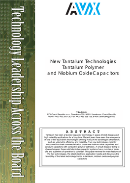 Tantalum Polymer and Niobium Oxide Capacitors