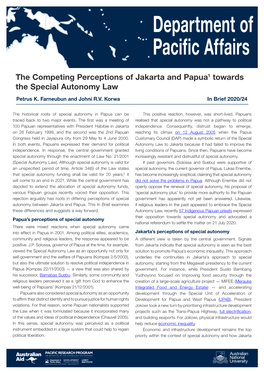 In Brief 2020/24 the Competing Perceptions of Jakarta and Papua