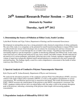 Annual Research Poster Session — 2012