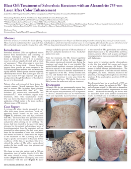 Treatment of Seborrheic Keratoses with an Alexandrite 755-Nm Laser