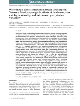 Synergistic Effects of Land Cover, Rain and Fog Seasonality, and Interannual Precipitation Variability