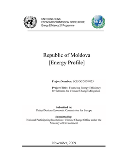 Republic of Moldova [Energy Profile]