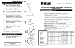 Folding Attic Stairway Installation Instructions Step 1 Fully Extend the Folding Section of the Stairway