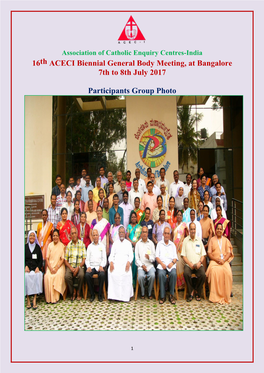 16Th ACECI Biennial General Body Meeting, at Bangalore 7Th to 8Th July 2017