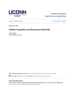 Sobolev Inequalities and Riemannian Manifolds