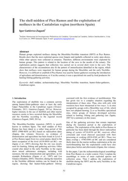 The Shell Midden of Pico Ramos and the Exploitation of Molluscs in the Cantabrian Region (Northern Spain)