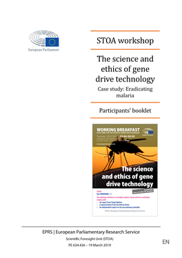 STOA Workshop the Science and Ethics of Gene Drive Technology