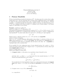 1 Poisson Manifolds