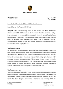 Press Release April 11, 2014 No
