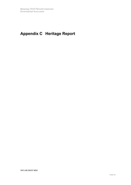 Appendix C Heritage Report