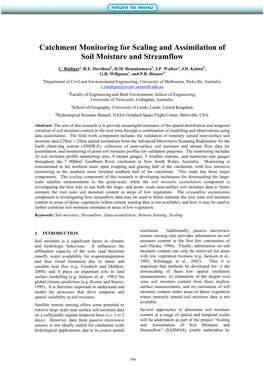 Catchment Monitoring for Scaling and Assimilation of Soil Moisture and Streamflow