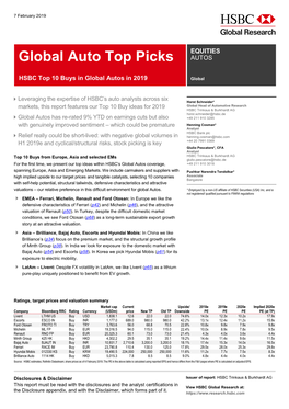 Bajaj Auto, Escorts and Hyundai Mobis: in China We Like Brilliance’S (P34) Focus on the Premium Market, and the Structural Growth Profile of Minth Group (P38)