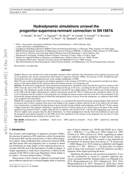 Hydrodynamic Simulations Unravel the Progenitor-Supernova-Remnant