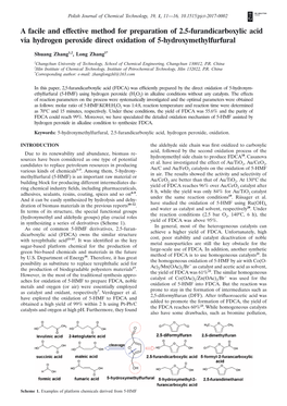 A Facile and Effective Method for Preparation of 2.5-Furandicarboxylic Acid Via Hydrogen Peroxide Direct Oxidation of 5-Hydroxymethylfurfural