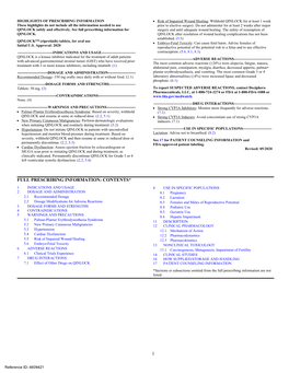 Full Prescribing Information for Surgery and Until Adequate Wound Healing