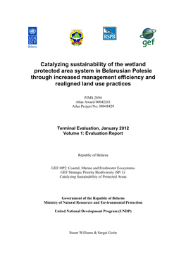 Catalyzing Sustainability of the Wetland Protected Area System in Belarusian Polesie Through Increased Management Efficiency and Realigned Land Use Practices