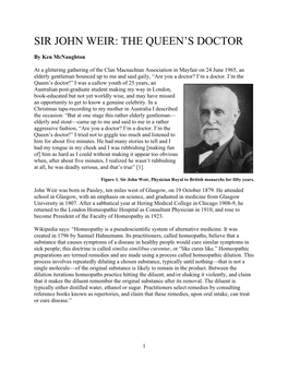 Sir John Weir: the Queen’S Doctor