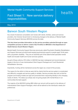 MHCSS Barwon South Western Region Fact Sheet 1