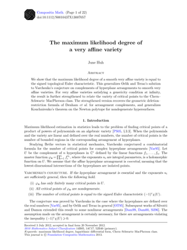 The Maximum Likelihood Degree of a Very Affine Variety