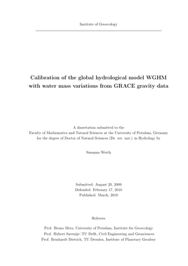 Calibration of the Global Hydrological Model WGHM with Water Mass Variations from GRACE Gravity Data