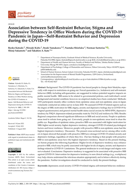 Association Between Self-Restraint Behavior, Stigma and Depressive