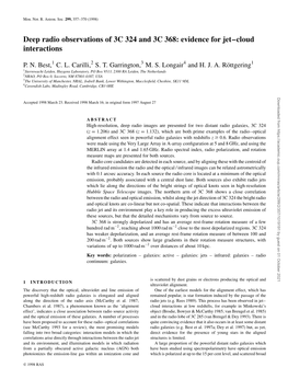 Deep Radio Observations of 3C 324 and 3C 368: Evidence for Jet–Cloud Interactions