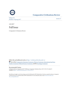 Full Issue Comparative Civilizations Review