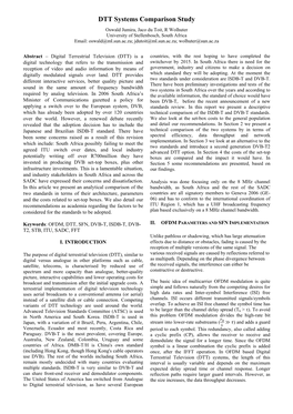 DTT Systems Comparison Study