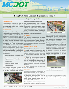Longdraft Road Concrete Replacement Project