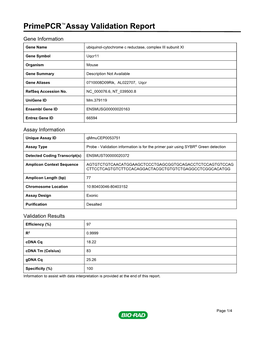 Primepcr™Assay Validation Report