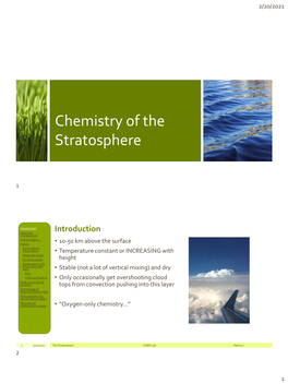 Chemistry of the Stratosphere