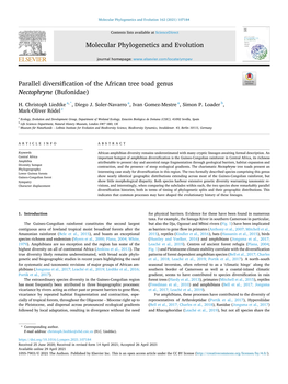 Parallel Diversification of the African Tree Toad Genus Nectophryne (Bufonidae)