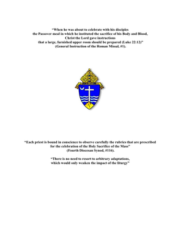 GIRM Instructions for Priests 2006