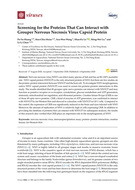 Screening for the Proteins That Can Interact with Grouper Nervous Necrosis Virus Capsid Protein