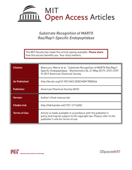 Substrate Recognition of MARTX Ras/Rap1 Specific Endopeptidase