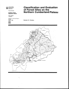 Classification and Evaluation of Forest Sites on the Northern Cumberland Plateau
