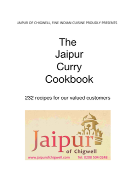 The Jaipur Curry Cookbook