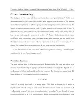 Growth Accounting