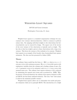 Weighted Least Squares