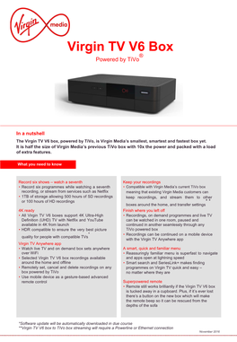 Virgin TV V6 Box ® Powered by Tivo