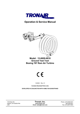 13-6609-6610 Ground Test Tool Boeing 787 Ram Air Turbine