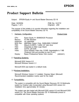 Equity 4+ and Sound Blaster Discovery CD 16