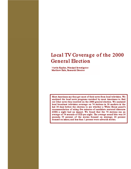 Local TV Coverage of the 2000 General Election