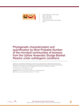 Phylogenetic Characterization and Quantification by Most Probable Number of the Microbial Communities of Biomass from the Upflow