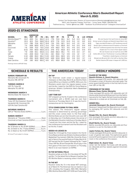 The American Today 2020-21 Standings Weekly Honors