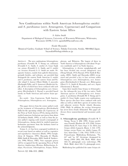 Sect. Actaeogeton, Cyperaceae) and Comparison with Eastern Asian Allies