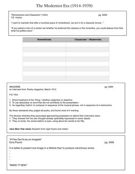 Modernism Study Guide