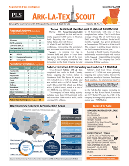 ARK-LA-TEX SCOUT Serving the Local Market with Drilling Activity, Permits & Deals for Sale Volume 03, No