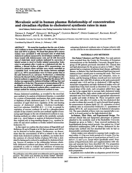 Mevalonic Acid in Human Plasma